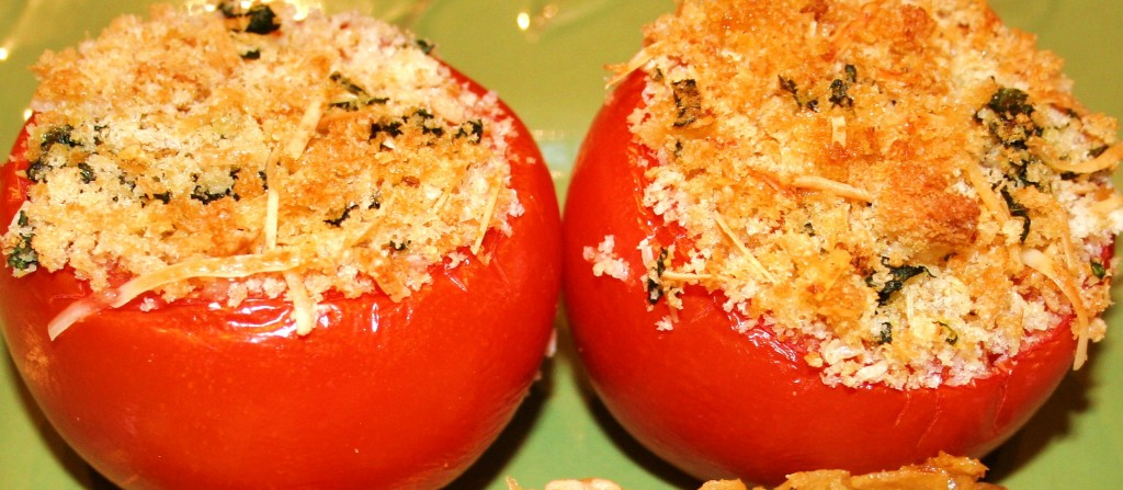 Tomatoes with Parmesan and mozzarella stuffing