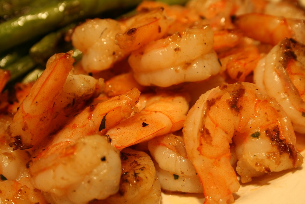 Tarragon butter drizzle and grilled shrimp