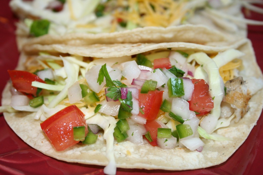 Fish tacos with spicy slaw