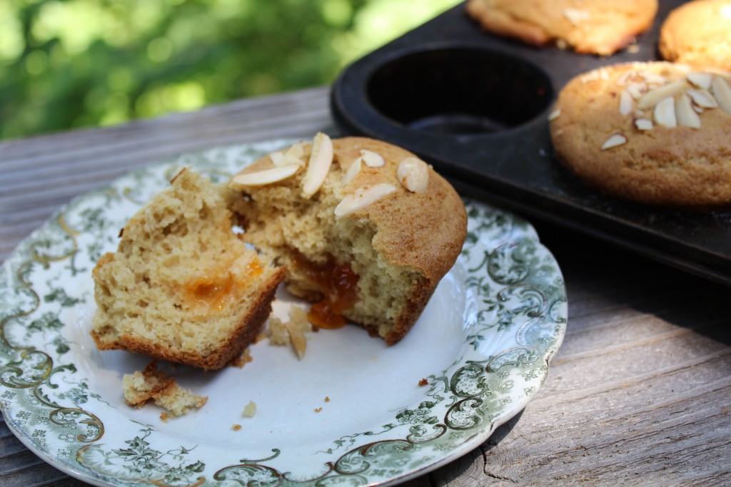 Delicious gluten free almond and apricot muffins.