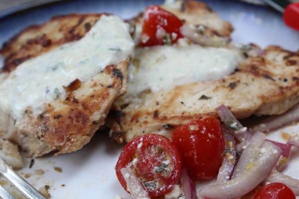 Easy Greek-style chicken with Greek Vegetable Salad