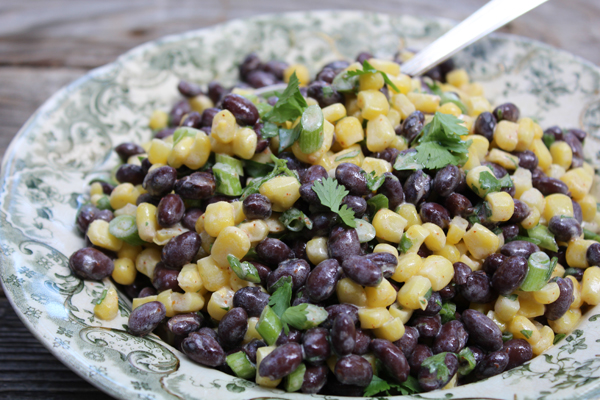 black bean and corn salad with chipotle sour cream dressing